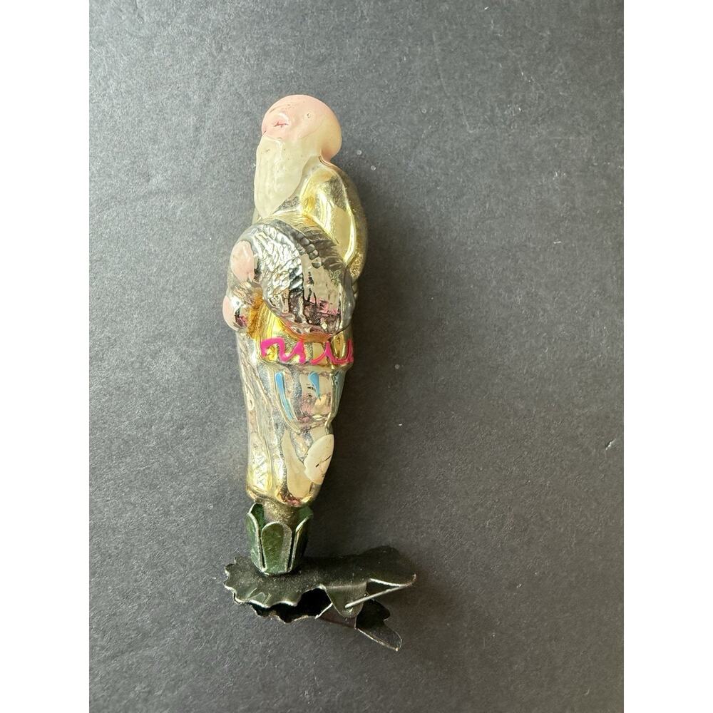 Antique USSR Soviet Fisherman Seine Mercury Glass Clip On Christmas Ornament